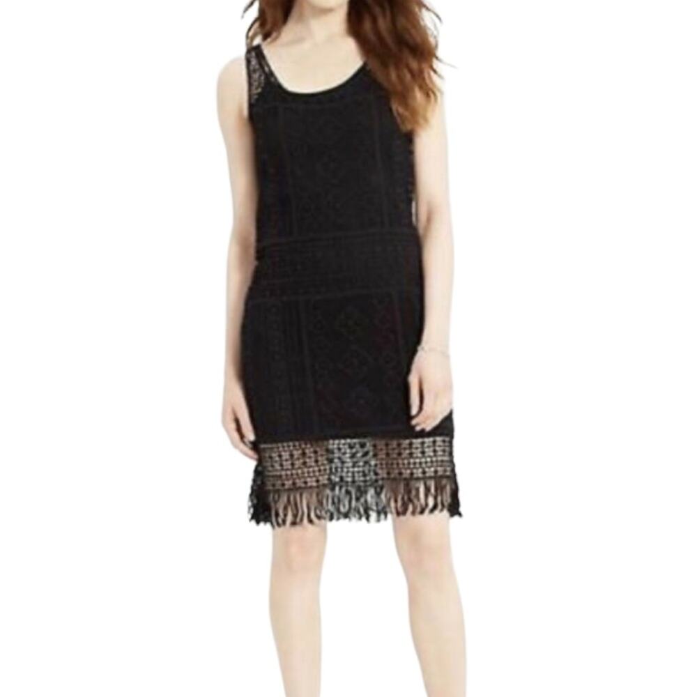 LRL Knit Sleeveless Boho Grunge Crochet Festival Whimsigoth Fringe Dress XXS NWT